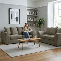Byron Caramel Fabric 3+2 Seater Sofa Set
